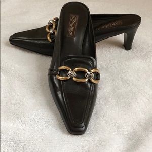 Brighton Tosca Leather Slides - Italy, Size 8-1/2M